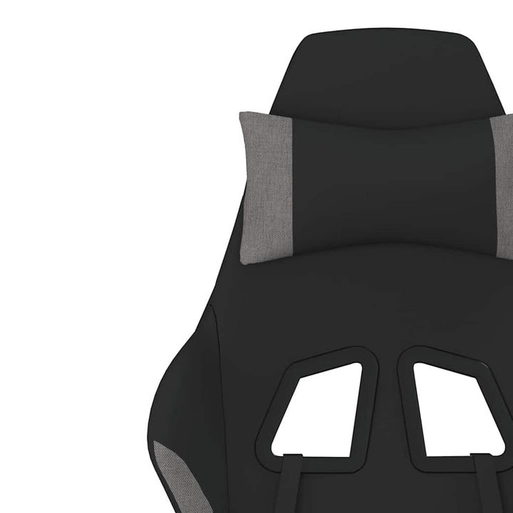 gamingstol med massagefunktion + fodstøtte stof sort og lysegrå