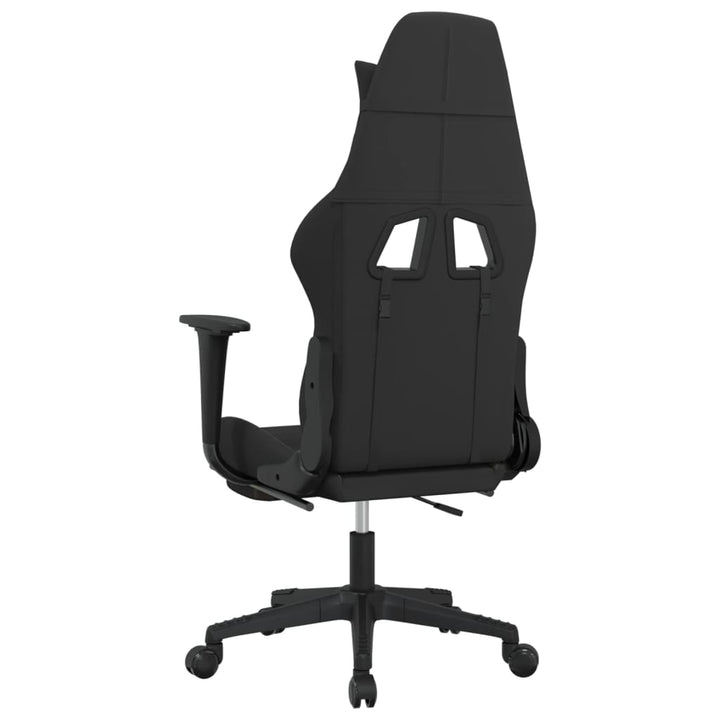 gamingstol med massagefunktion + fodstøtte stof sort og gråbrun