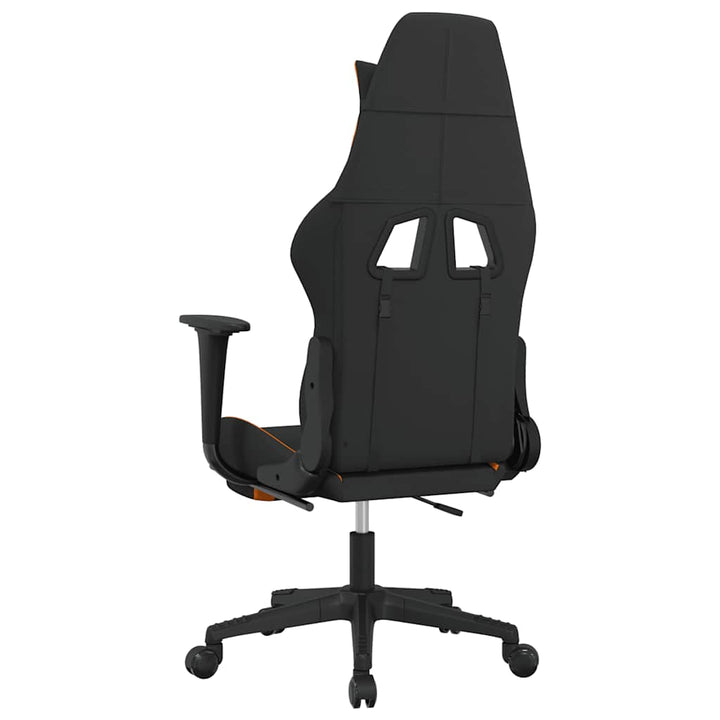 gamingstol med massagefunktion + fodstøtte stof sort og orange