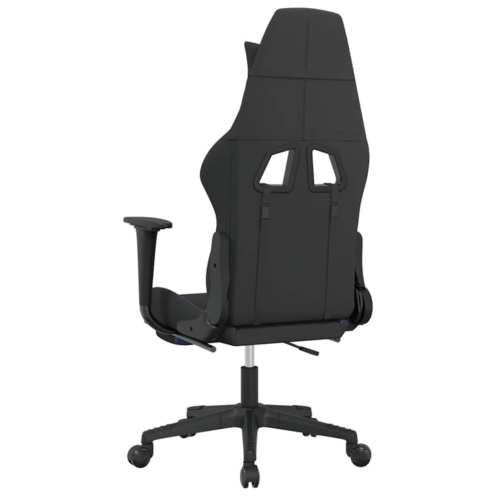 gamingstol med massagefunktion + fodstøtte stof sort og blå