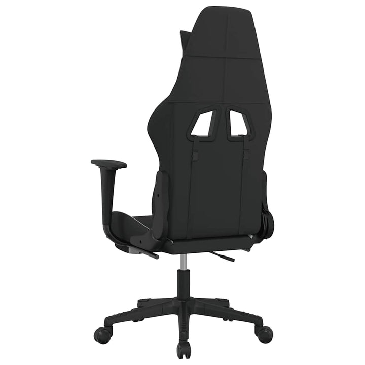 gamingstol med massagefunktion + fodstøtte stof sort og hvid