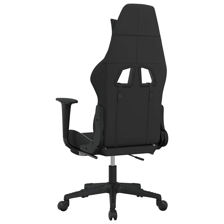 gamingstol med massagefunktion + fodstøtte stof sort og hvid