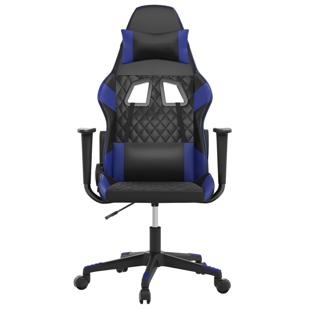 gamingstol m. massagefunktion kunstlæder sort og blå