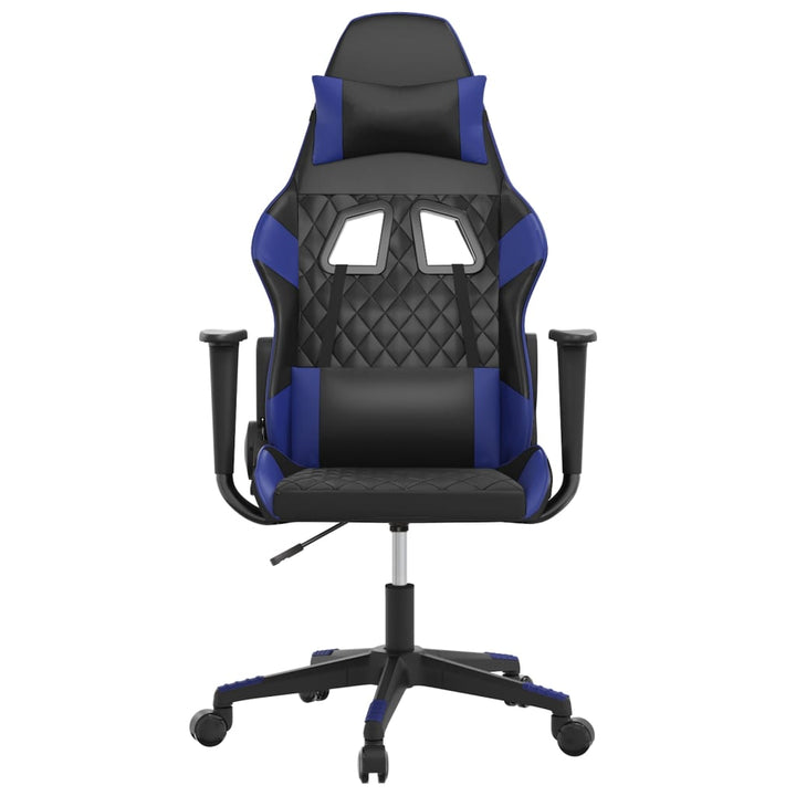 gamingstol m. massagefunktion kunstlæder sort og blå