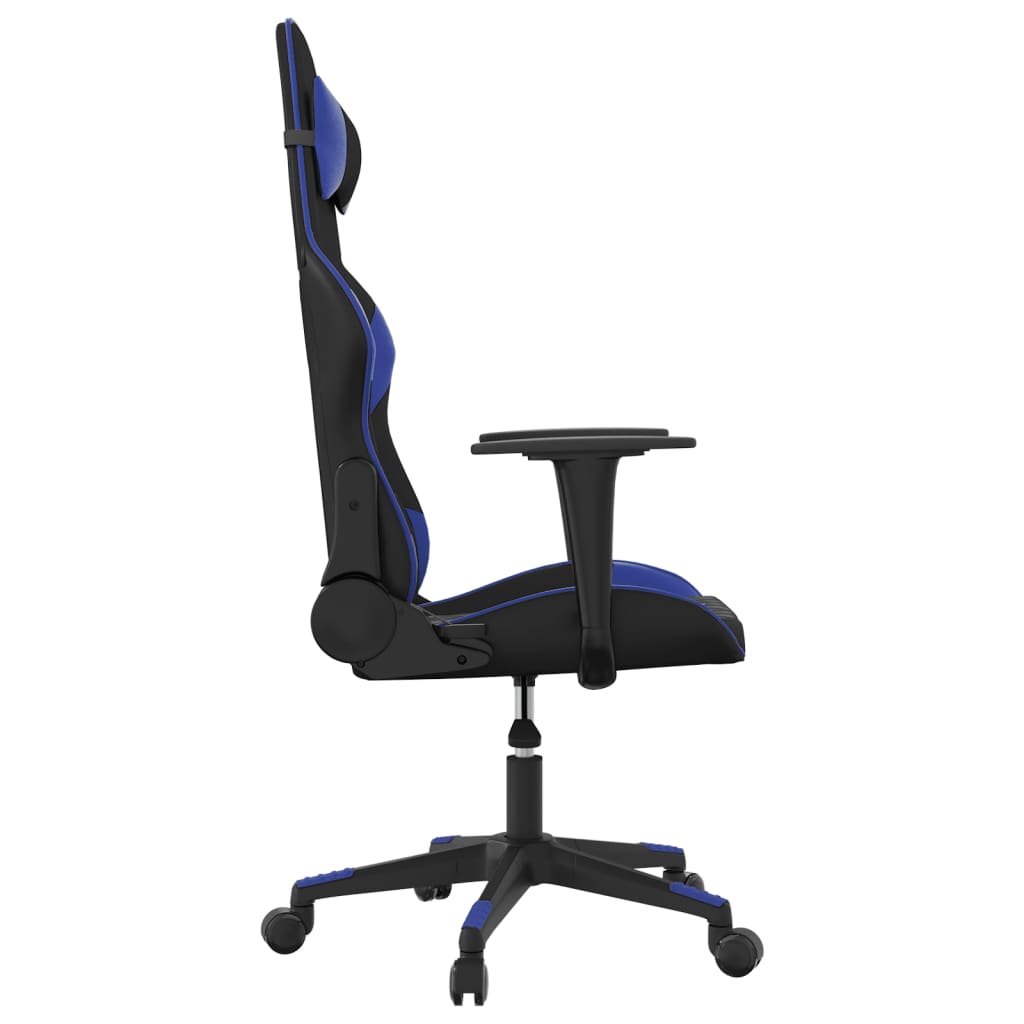 gamingstol m. massagefunktion kunstlæder sort og blå