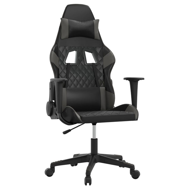 gamingstol m. massagefunktion kunstlæder sort og grå