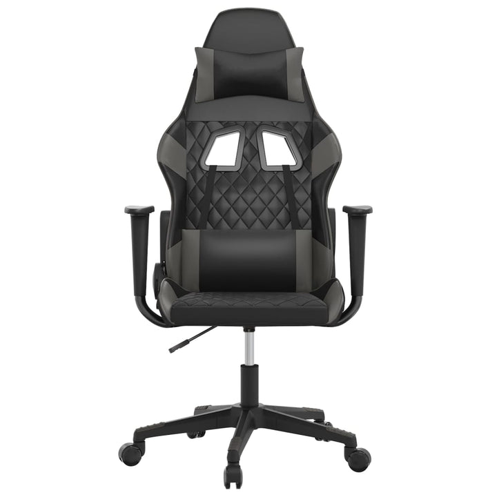 gamingstol m. massagefunktion kunstlæder sort og grå
