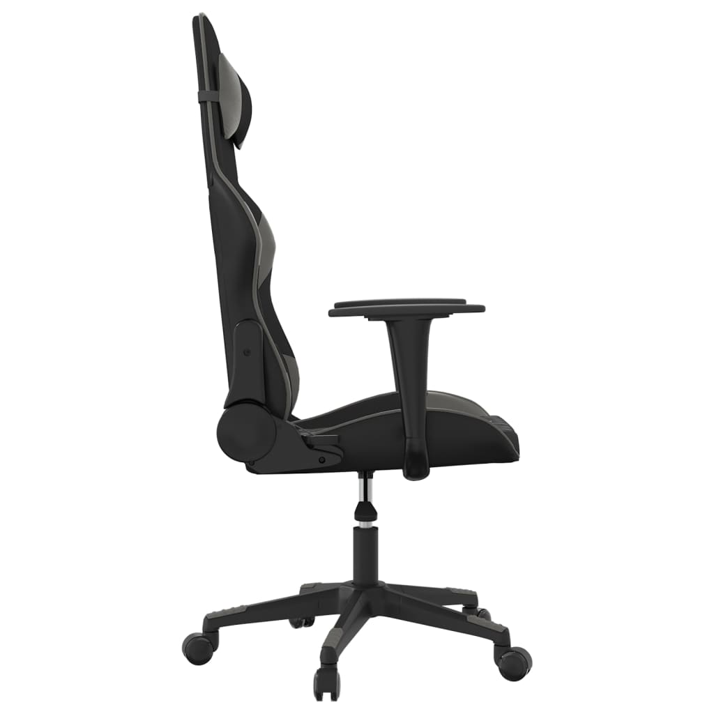 gamingstol m. massagefunktion kunstlæder sort og grå