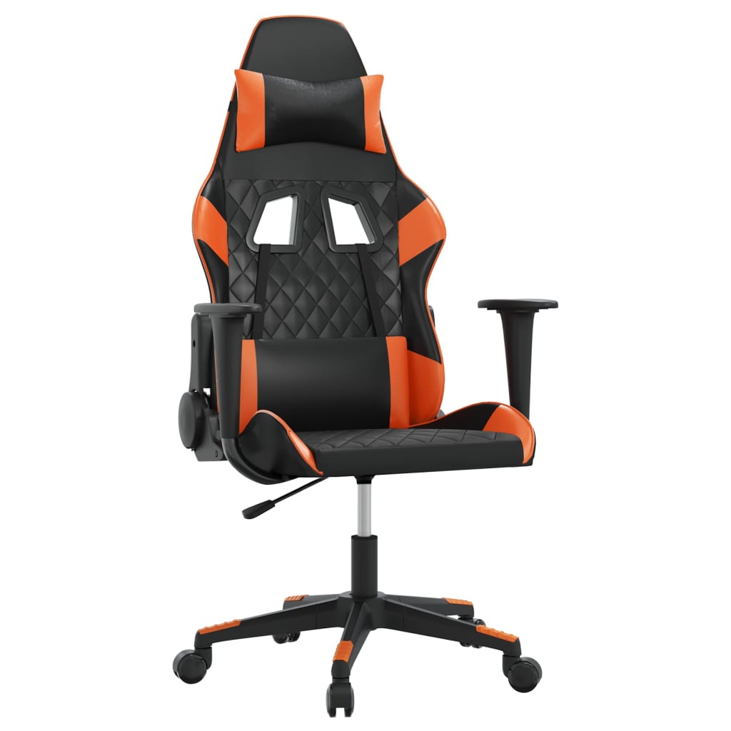 gamingstol m. massagefunktion kunstlæder sort og orange