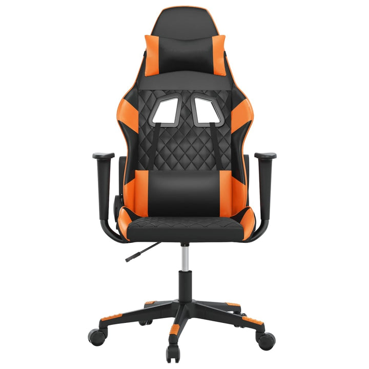 gamingstol m. massagefunktion kunstlæder sort og orange