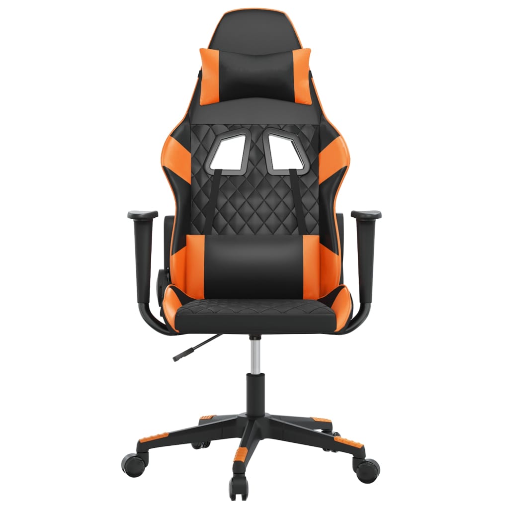 gamingstol m. massagefunktion kunstlæder sort og orange