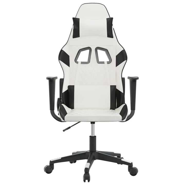 gamingstol m. massagefunktion kunstlæder hvid og sort