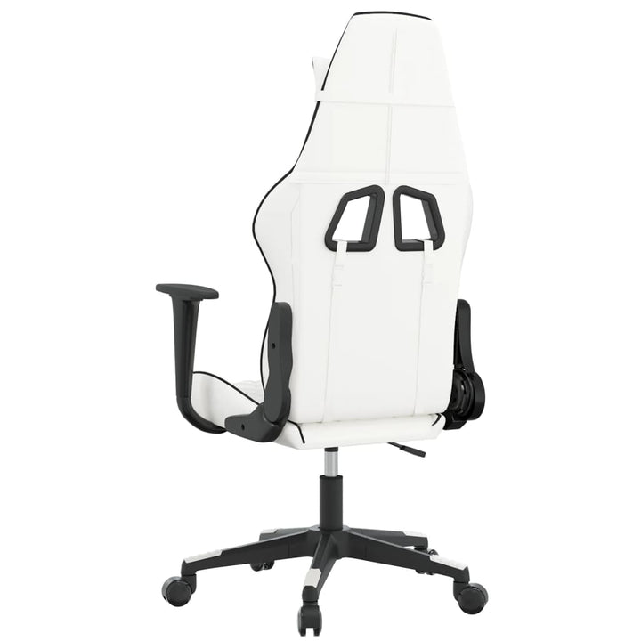 gamingstol m. massagefunktion kunstlæder hvid og sort
