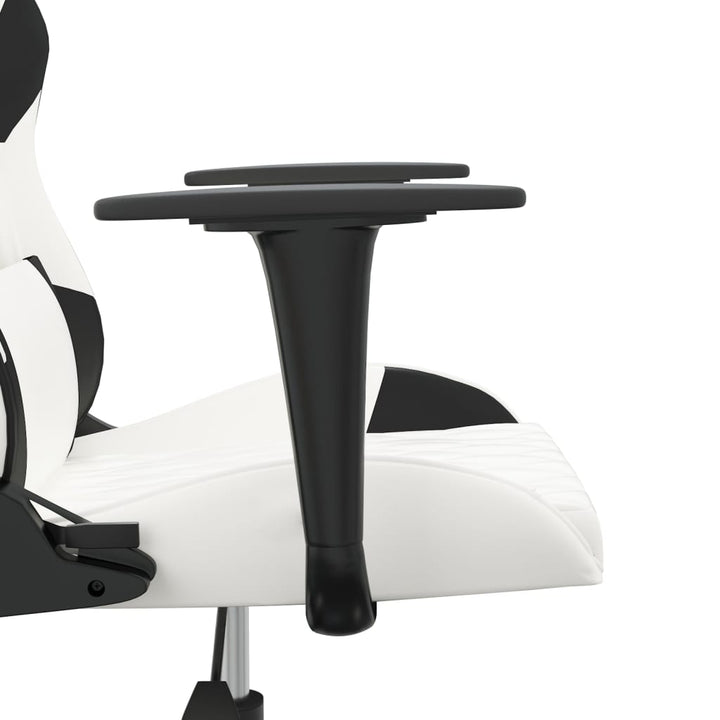 gamingstol m. massagefunktion kunstlæder hvid og sort