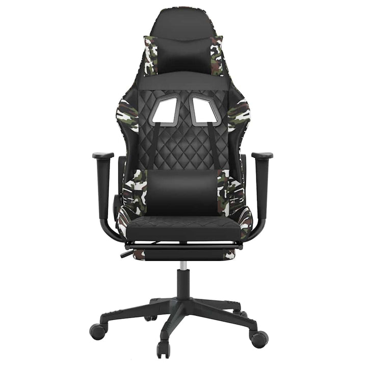 gamingstol m. massage og fodstøtte kunstlæder sort camouflage