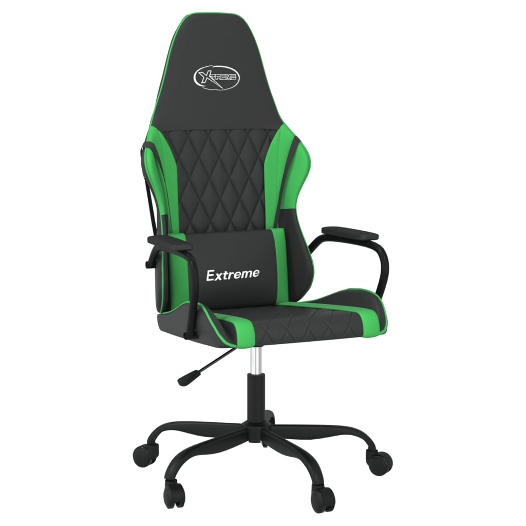 gamingstol m. massagefunktion kunstlæder sort og grøn