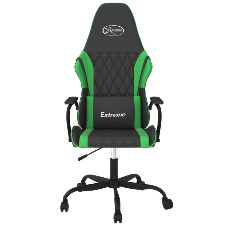 gamingstol m. massagefunktion kunstlæder sort og grøn