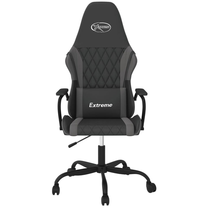 gamingstol m. massagefunktion kunstlæder sort og grå