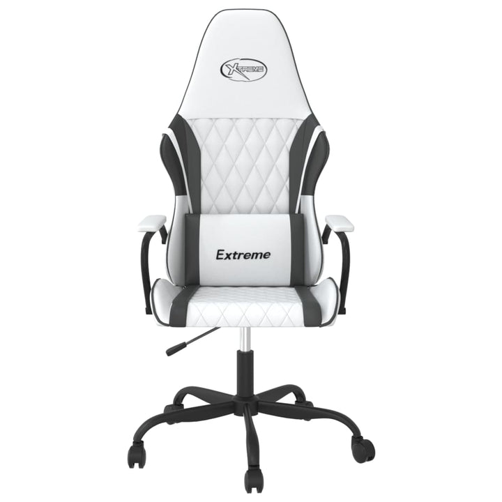 gamingstol m. massagefunktion kunstlæder hvid og sort