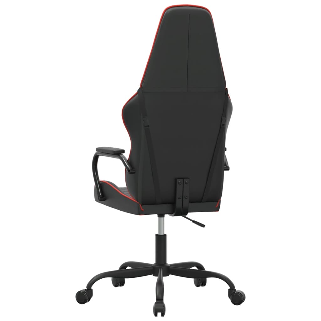 gamingstol m. massagefunktion kunstlæder rød og sort