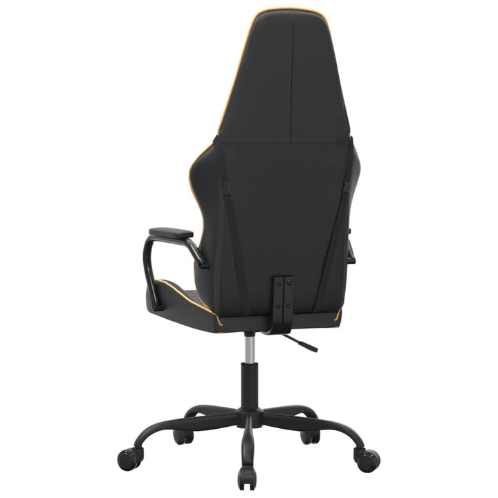 gamingstol m. massagefunktion kunstlæder sort + guldfarvet