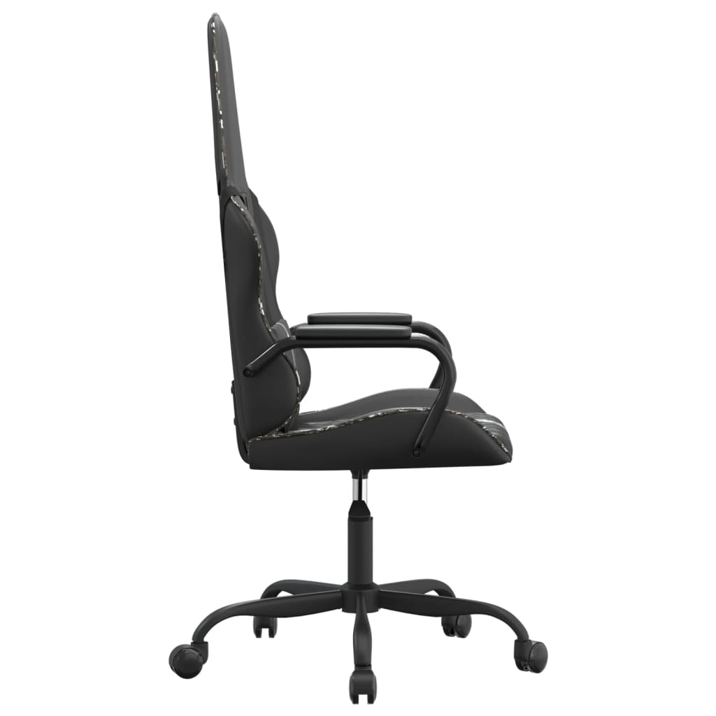 gamingstol med massagefunktion kunstlæder camouflage og sort