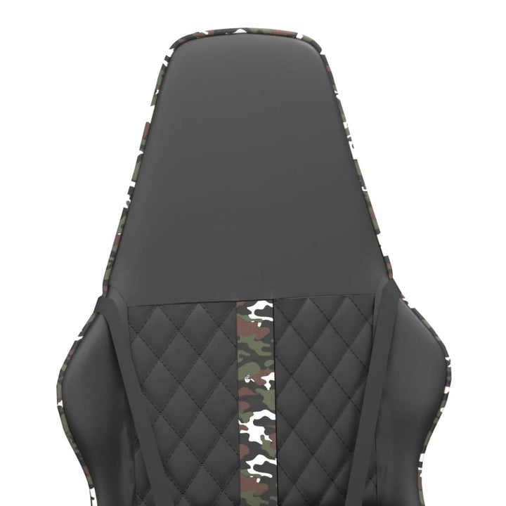 gamingstol med massagefunktion kunstlæder camouflage og sort