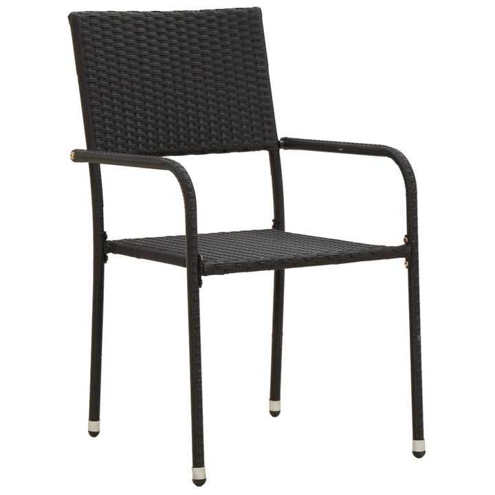 spisebordssæt til haven 7 dele polyrattan sort