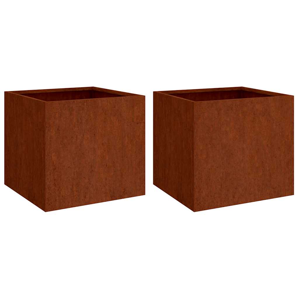 plantekasser 2 stk. 32x30x29 cm cortenstål