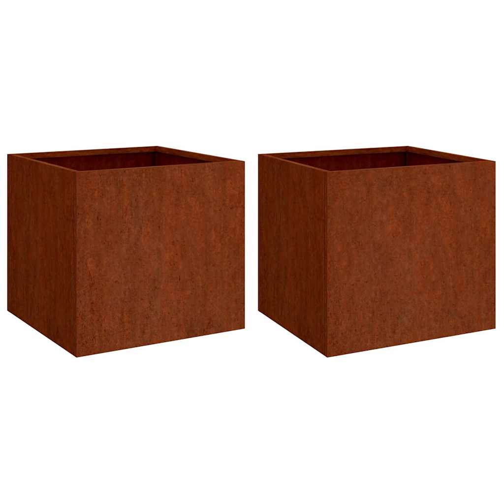plantekasser 2 stk. 42x40x39 cm cortenstål