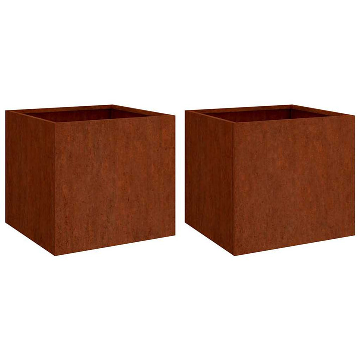 plantekasser 2 stk. 42x40x39 cm cortenstål