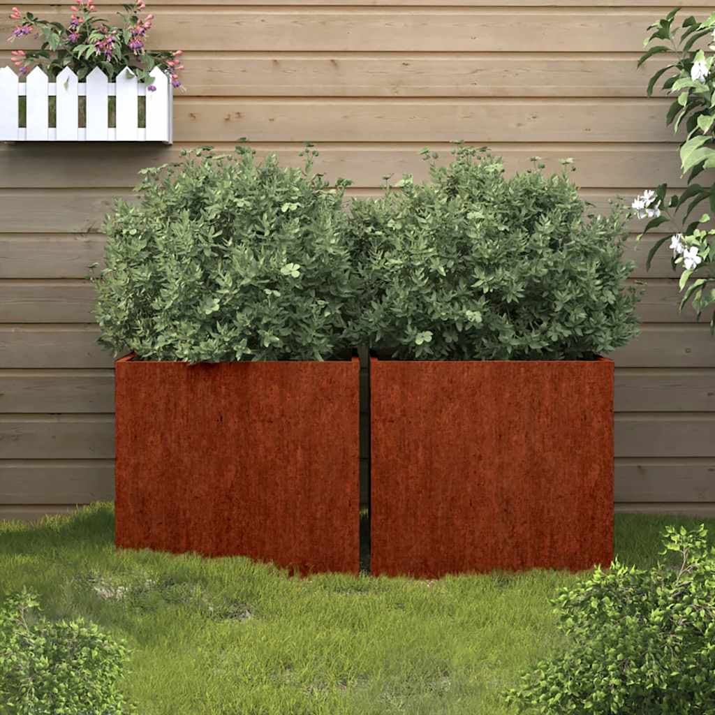 plantekasser 2 stk. 42x40x39 cm cortenstål
