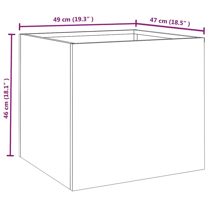 plantekasse 49x47x46 cm cortenstål