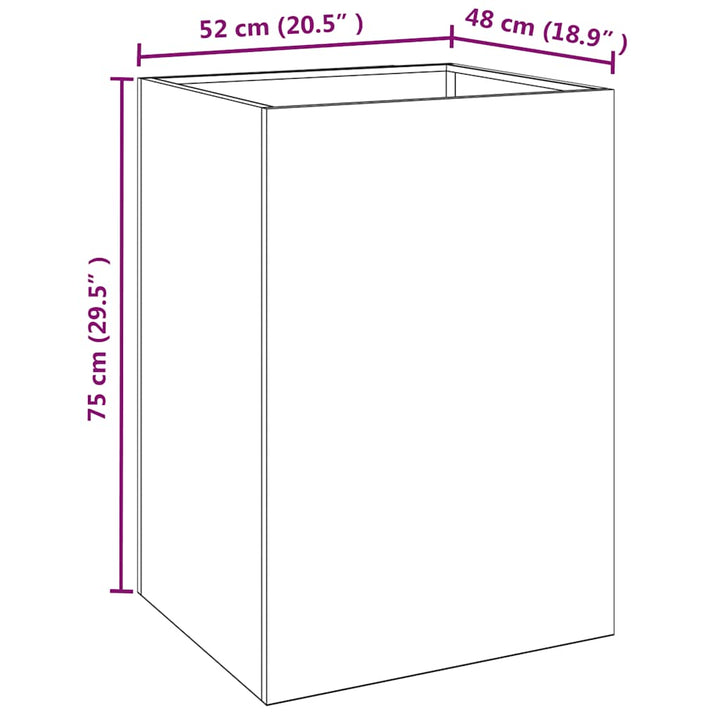 plantekasse 52x48x75 cm cortenstål
