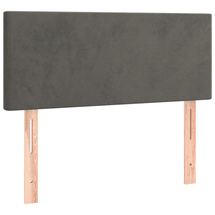 sengegavl 80x5x78/88 cm fløjl mørkegrå