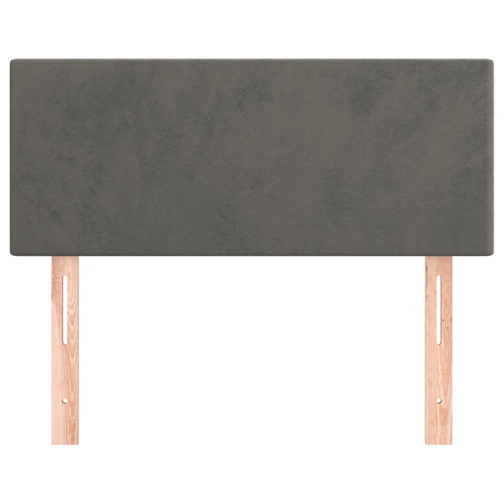 sengegavl 80x5x78/88 cm fløjl mørkegrå