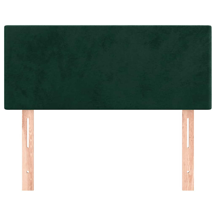 sengegavl 80x5x78/88 cm fløjl mørkegrøn