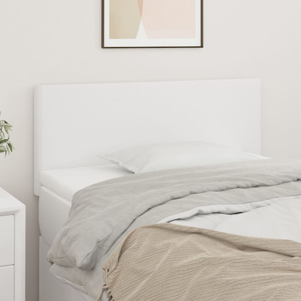 sengegavl 90x5x78/88 cm kunstlæder hvid