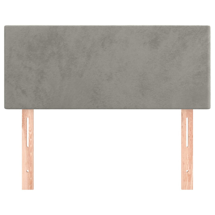 sengegavl 90x5x78/88 cm fløjl lysegrå