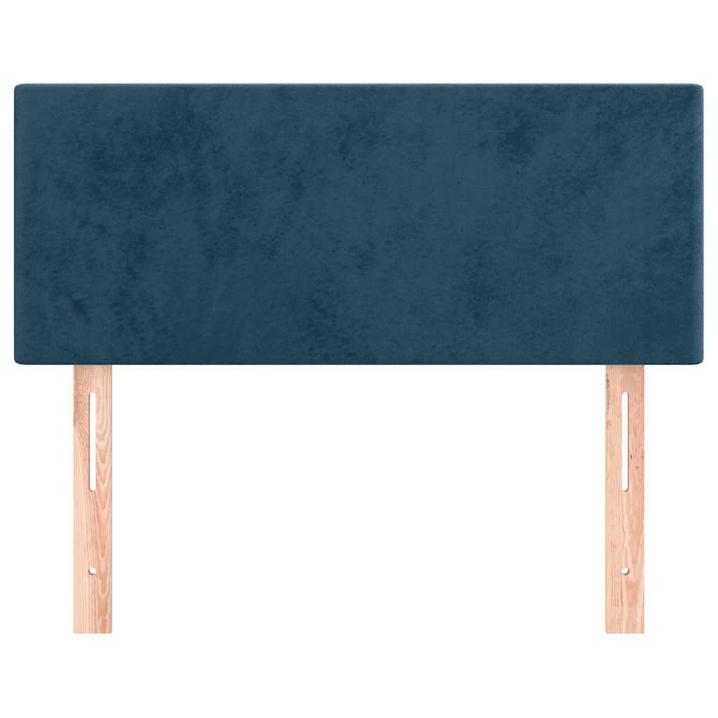 sengegavl 90x5x78/88 cm fløjl mørkeblå