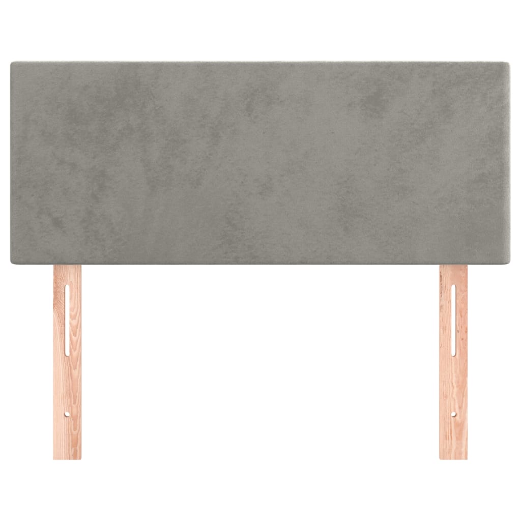 sengegavl 100x5x78/88 cm fløjl lysegrå