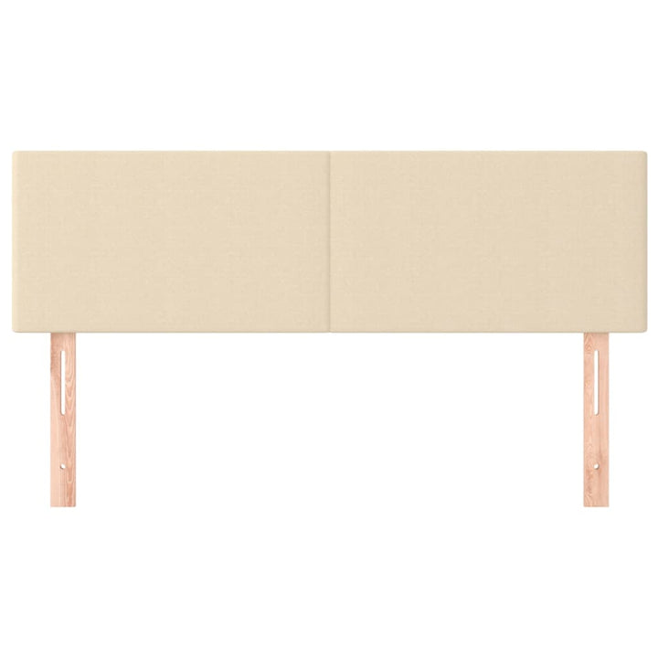 sengegavle 144x5x78/88 cm stof cremefarvet