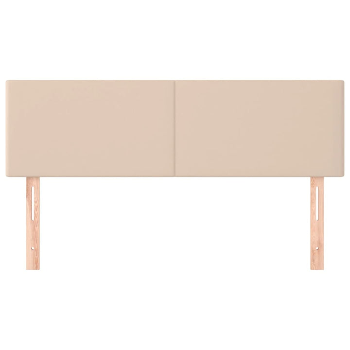 sengegavle 144x5x78/88 cm kunstlæder cappuccinofarvet
