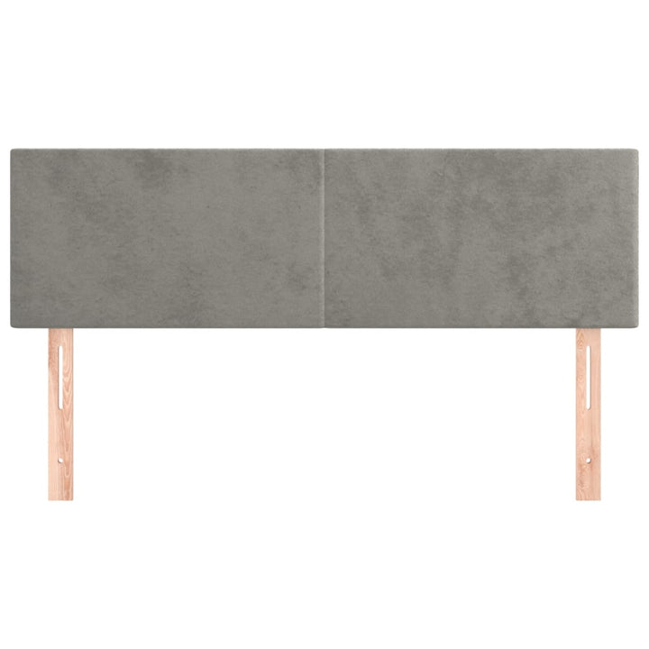 sengegavle 144x5x78/88 cm fløjl lysegrå