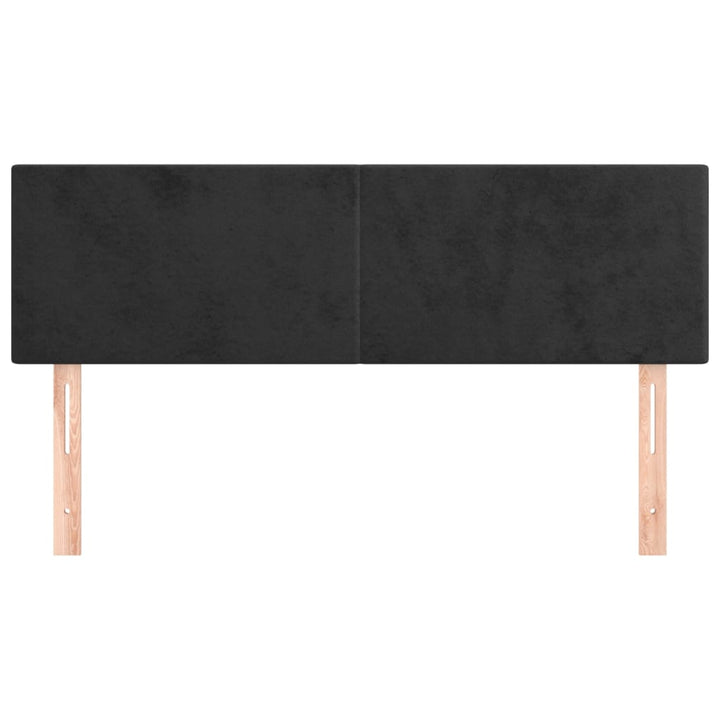 sengegavle 144x5x78/88 cm fløjl sort
