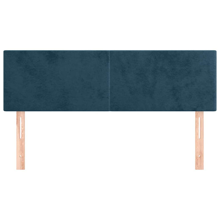 sengegavle 144x5x78/88 cm fløjl mørkeblå