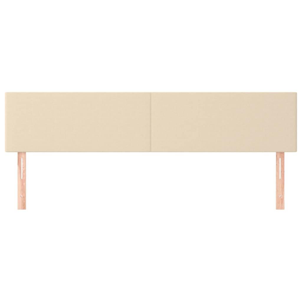 sengegavle 160x5x78/88 cm stof cremefarvet