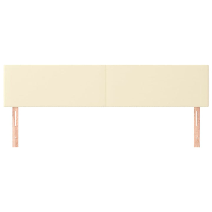 sengegavle 160x5x78/88 cm kunstlæder cremefarvet