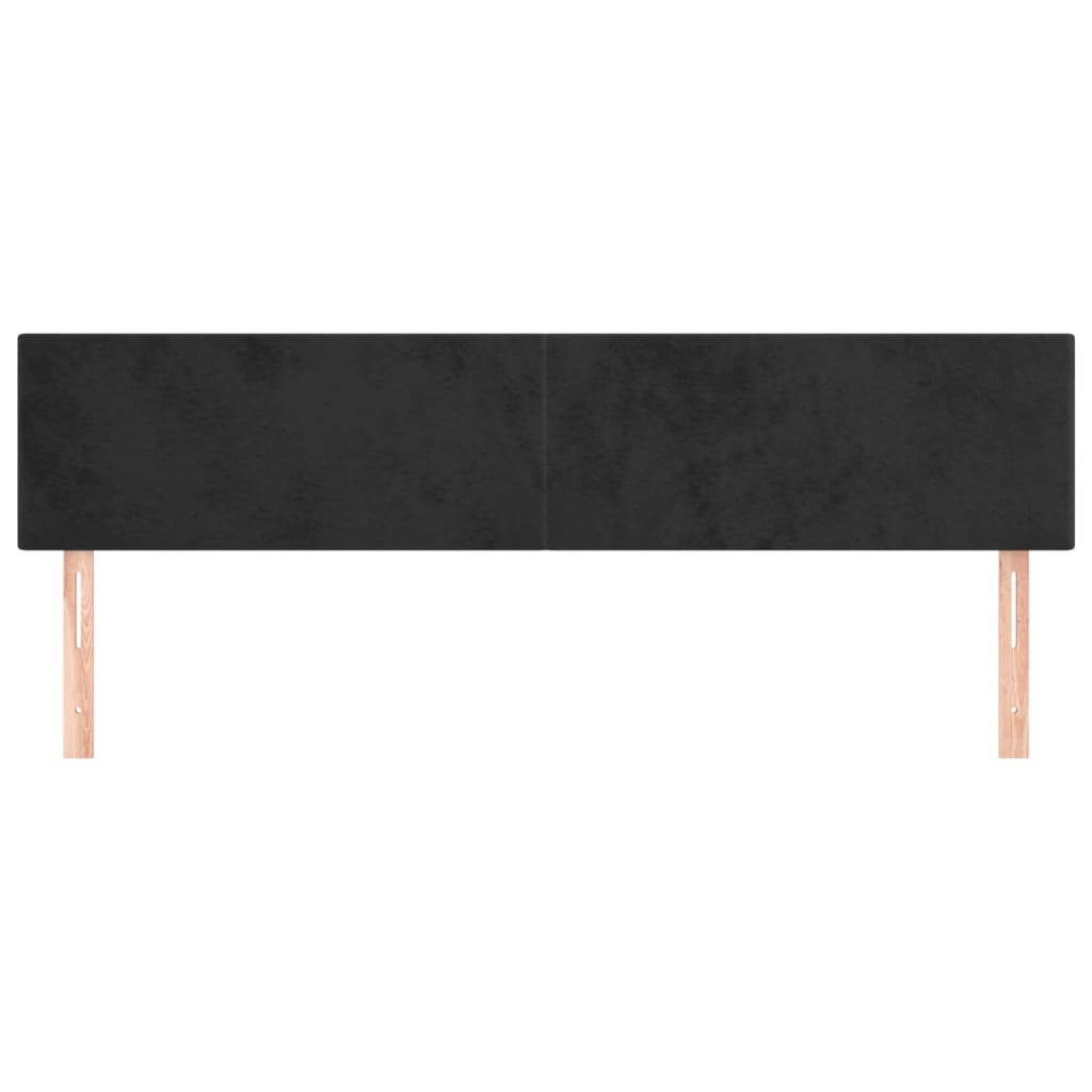 sengegavle 180x5x78/88 cm fløjl sort