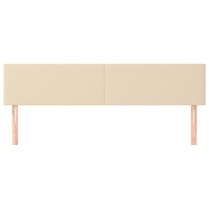 sengegavle 200x5x78/88 cm stof cremefarvet